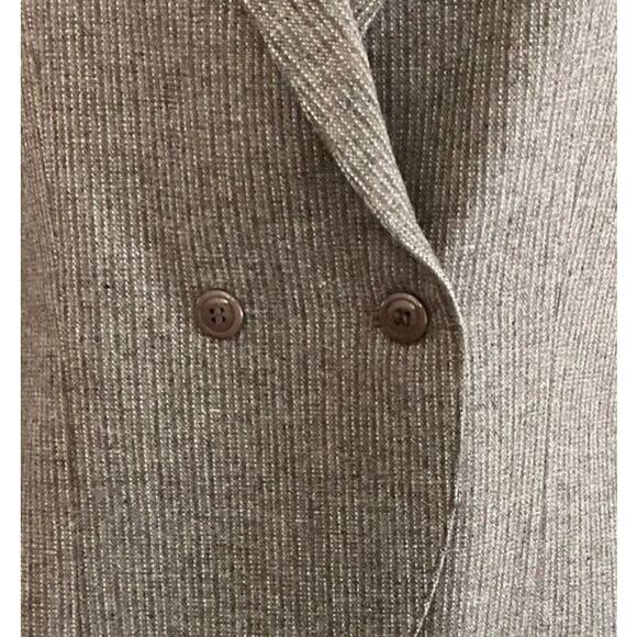 Lee David Womens 11/12 Light Brown Blazer Double-Breasted Wool Blend Notch Lapel - Picture 7 of 8